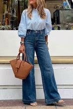Load image into Gallery viewer, Relaxed High Rise Palazzo Jeans