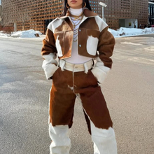 Load image into Gallery viewer, Cropped Cow Print Jacket for Women – Genuine Hair-On Pony Hair