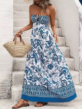Load image into Gallery viewer, Floral Print Maxi Dress - Strapless Elegant Summer Style