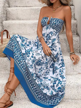 Load image into Gallery viewer, Floral Print Maxi Dress - Strapless Elegant Summer Style