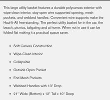 Load image into Gallery viewer, Parisian Park Collapsible Haul-It-All Basket Tote with Mesh Pockets