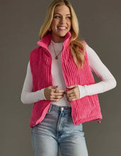 Load image into Gallery viewer, Sassy Pink Corduroy Vest with a relaxed FIT!