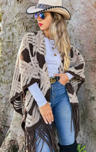 Load image into Gallery viewer, Reviews Geometric Fringe Wrap Cardigan