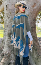 Load image into Gallery viewer, Olive Boho Textured Abstract Fringe Cardigan