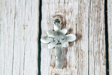 Load image into Gallery viewer, Handmade Sterling Silver Cross Pendant | Pilot Mountain Turquoise | LW Maker’s Mark