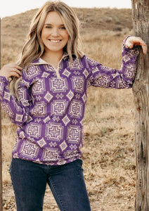 Purple Haze with this  Aztec Print Pullover