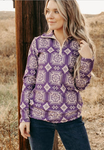 Purple Haze with this  Aztec Print Pullover