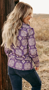 Purple Haze with this  Aztec Print Pullover