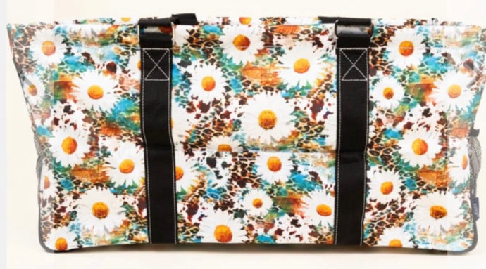 Sassy Daisy and Leopard Haul it All Tote Bag