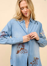Load image into Gallery viewer, Vintage Western Denim Embroidered Long sleeve Shirt