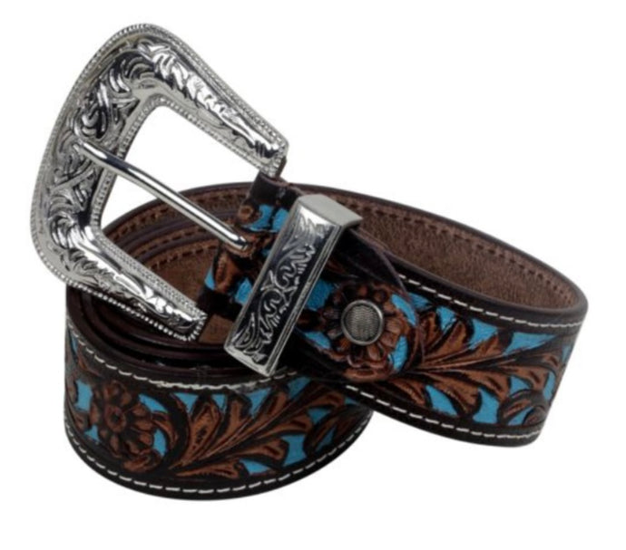 Turquoise Hand Tooled Leather Belts