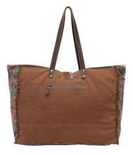 Load image into Gallery viewer, Floral and Cowhide Weekender Bag