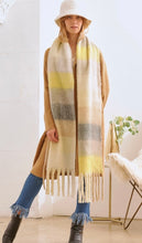 Load image into Gallery viewer, Soothing and Cozy! Soft Yellow, Grey and Creams Lux Scarf!