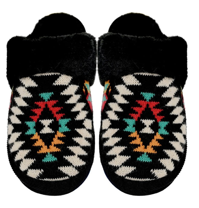 Feeling The Aztec Vibe with Faux Fur Slipper!