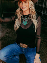 Load image into Gallery viewer, Black Night Sky Mesh Top!  Stretchy