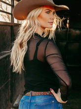Load image into Gallery viewer, Black Night Sky Mesh Top!  Stretchy