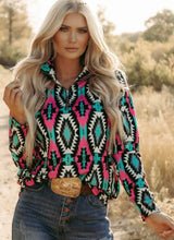 Load image into Gallery viewer, Aztec feisty  Pink and Turquoise Pullover!  Soft Like Butter!