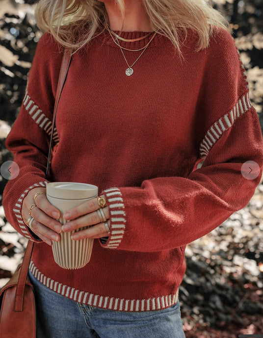 Dahlia Knit Rust Sweater