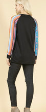 Load image into Gallery viewer, Black Long Sleeve with Aztec  Sleeves!