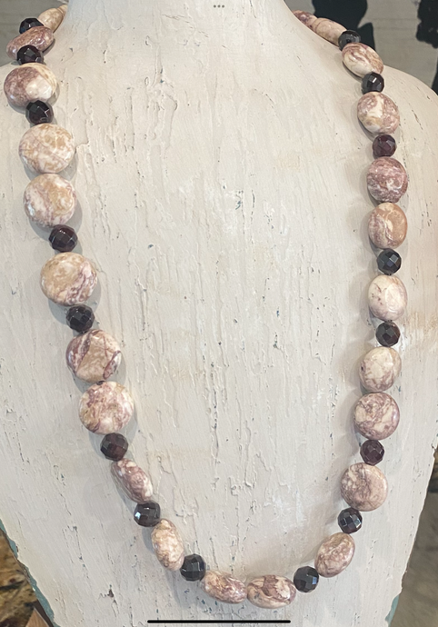 Ocean Jasper with Faucet Beads in a Hue of Purple