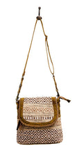 Load image into Gallery viewer, Tapestry Cross Body Handbag with Canvas Back and Leather Strap