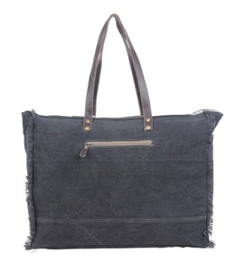 Sea Grass Turquoise and Cowhide Weekender Bag