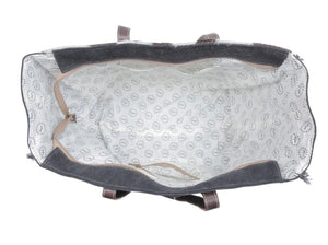 Sea Grass Turquoise and Cowhide Weekender Bag