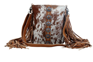 Cowhide Cross Body Leather Handbag