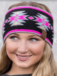 Super Cute Headband in White and Turquoise Aztec Design Click For Other Colors