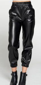 Faux Leather Jogger Pant