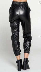 Faux Leather Jogger Pant