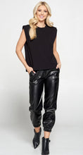 Load image into Gallery viewer, Faux Leather Jogger Pant