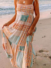 Load image into Gallery viewer, Mint Patchwork Square‑Neck Sundress – Lightweight Boho Summer Dress