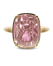 Load image into Gallery viewer, Sterling Silver Elongated Cushion Pink Sapphire CZ Cocktail Ring