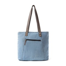 Load image into Gallery viewer, Myra Ashley Adventure Denim Leather Tote Bag - Multi-Compartment Western Bag with Sturdy Leather Handles for Easy Carry