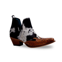 Load image into Gallery viewer, Frisco Blossom Hair-on Hide &amp; Hand-tooled Boots