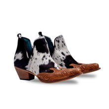 Load image into Gallery viewer, Frisco Blossom Hair-on Hide &amp; Hand-tooled Boots