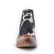 Load image into Gallery viewer, Myra Georgina Hairon Boots for Women - Spilt-Top Handtooled Pointed Toe Cowgirl Boots for Rustic Rodeo Glam