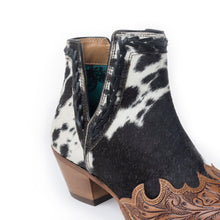Load image into Gallery viewer, Myra Georgina Hairon Boots for Women - Spilt-Top Handtooled Pointed Toe Cowgirl Boots for Rustic Rodeo Glam