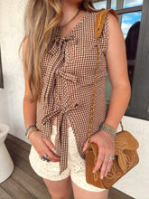 Load image into Gallery viewer, The Gingham Vest in Brown-MEDIUM