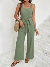 Load image into Gallery viewer, Tie Waist Wide Leg Jumpsuit