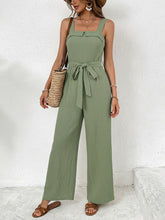Load image into Gallery viewer, Tie Waist Wide Leg Jumpsuit