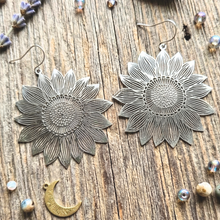 Load image into Gallery viewer, Golden Hour Sunflower Statement Earrings - Gold and Silver Options
