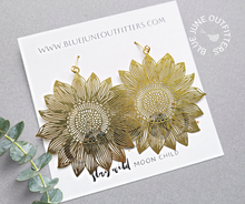 Load image into Gallery viewer, Golden Hour Sunflower Statement Earrings - Gold and Silver Options