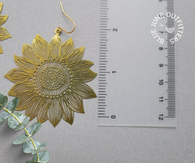 Load image into Gallery viewer, Golden Hour Sunflower Statement Earrings - Gold and Silver Options