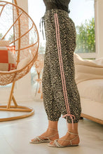 Load image into Gallery viewer, BiBi Leopard Pants With Side Line Details Drawstrings
