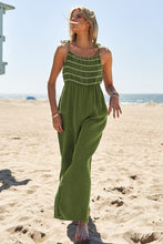 Load image into Gallery viewer, Washed Multi Smocked Detail Tie Straps Jumpsuit