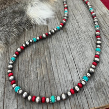 Load image into Gallery viewer, Authentic Multicolored Turquoise Beaded Necklace