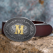 Load image into Gallery viewer, Tang Grass Pattern Letter A-Z Belt Buckle Head