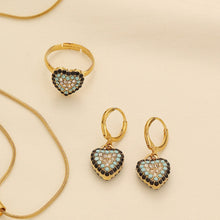 Load image into Gallery viewer, Crystal Heart Evil Eye Jewelry Set